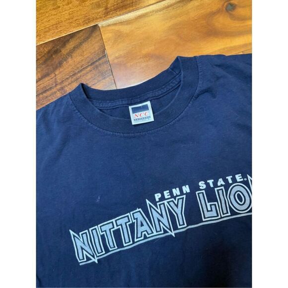 Size XL - vintage Y2K, Penn‎ State University wraparound logo T-shirt blue men - Picture 2 of 9